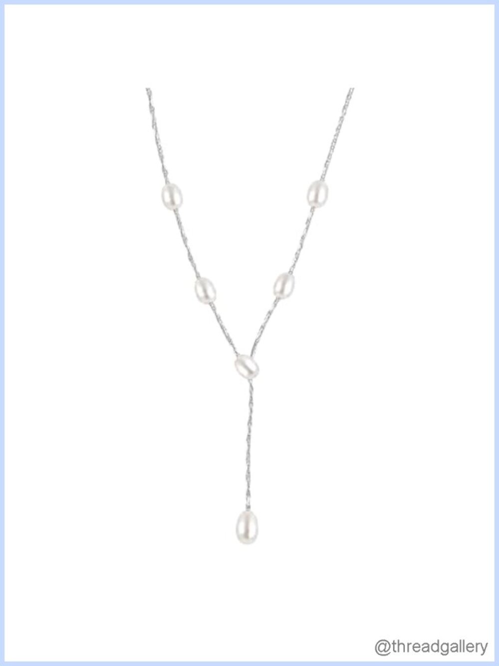 Freshwater Pearl Y-Necklace .925 Sterling Silver Lariat Drop Necklace